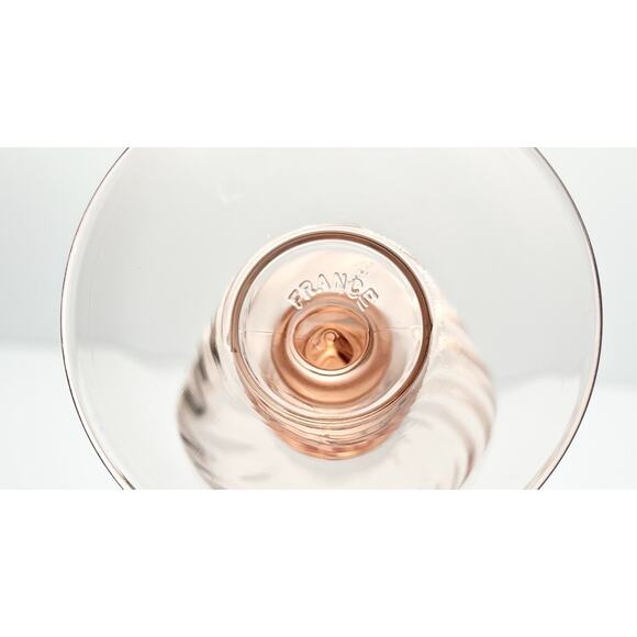 Cristal d’Arques “Rosaline” Set of 9 Wine Glasses 5 3/4” 6oz Pink Swirl, France - Picture 6 of 6